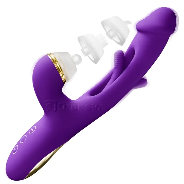 Flapperende G-Spot vibrator met siliconen hoezen voor tikken, kietelen en likken