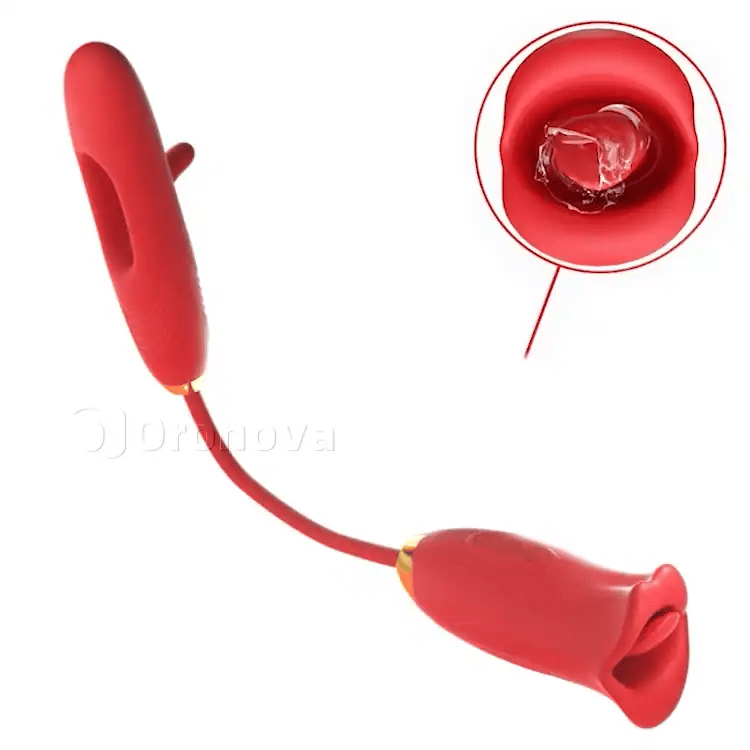 G Spot Flapperende vibrator met kusfunctie & trillende tong