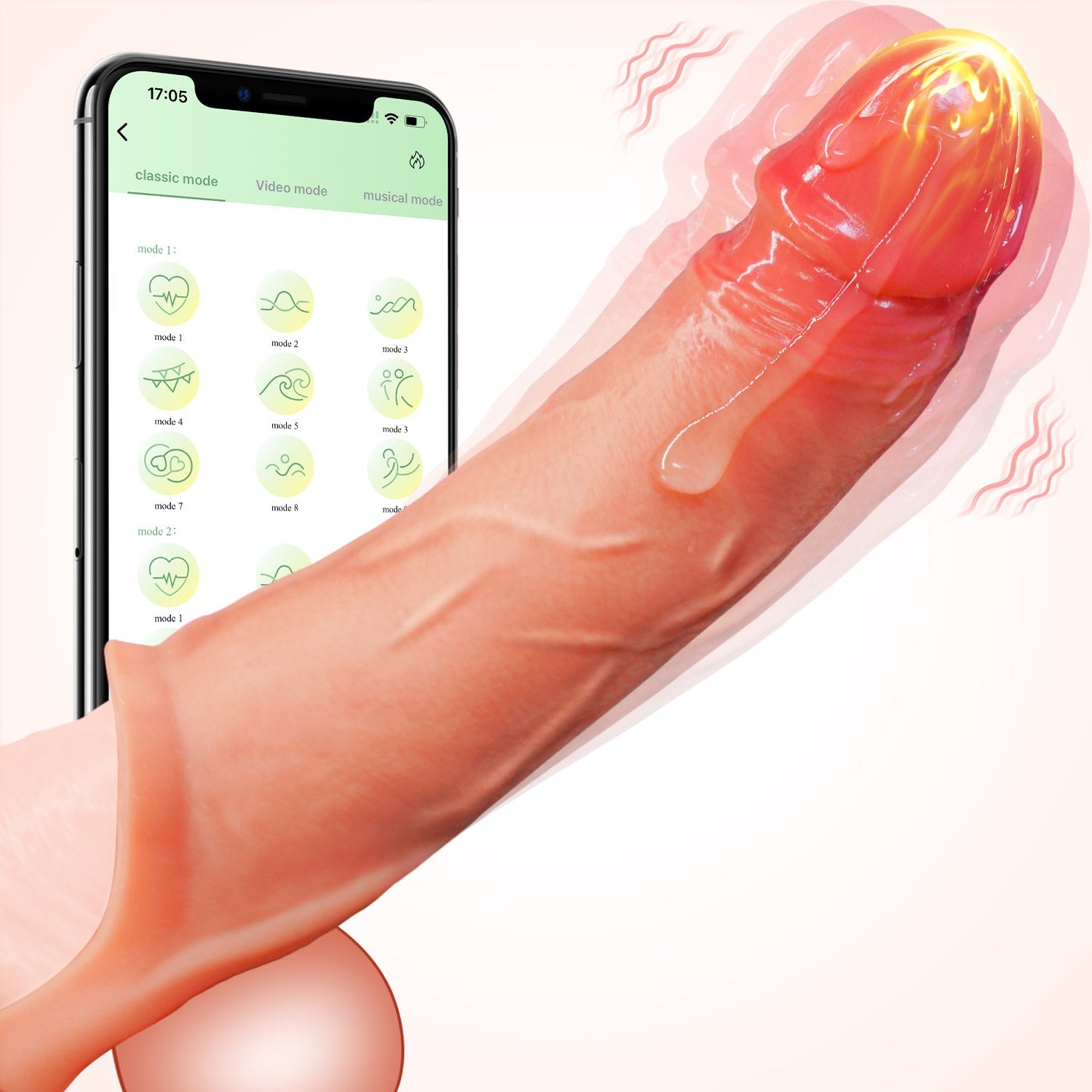 Penis Sleeve Cock Ring - Vibrerend & App-gestuurd
