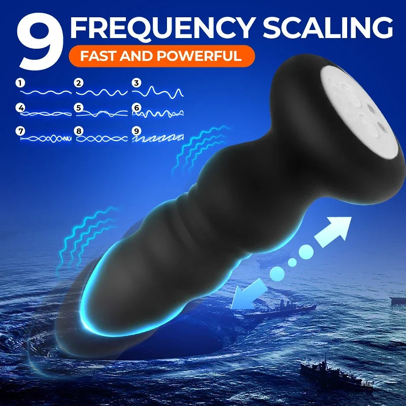 Vibrerende anale plug - LED-licht & afstandsbediening
