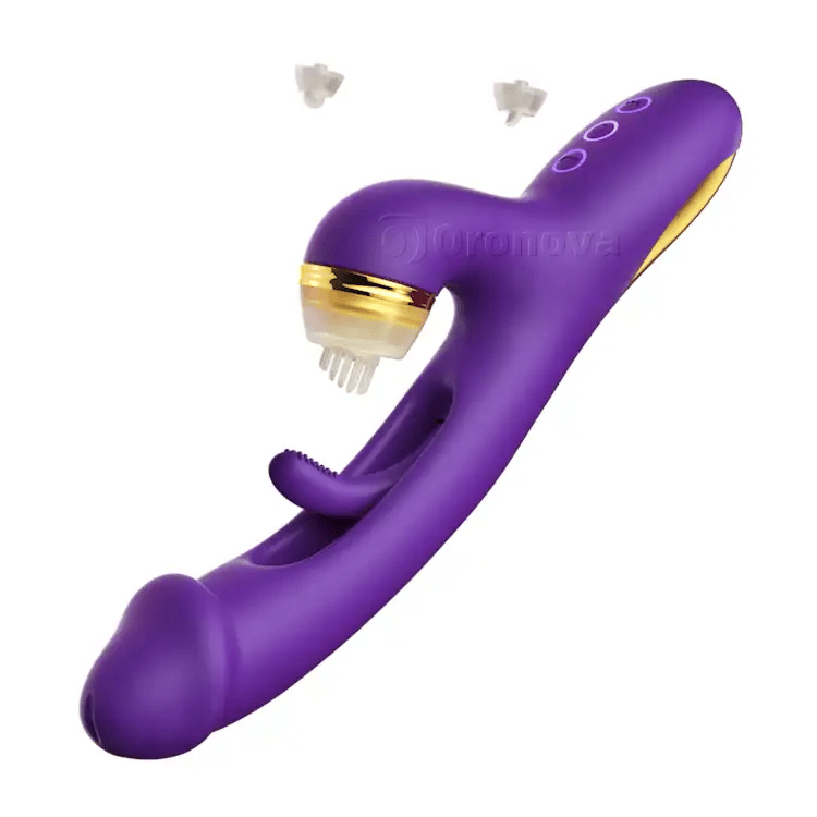 Flapperende G-Spot vibrator met siliconen hoezen voor tikken, kietelen en likken