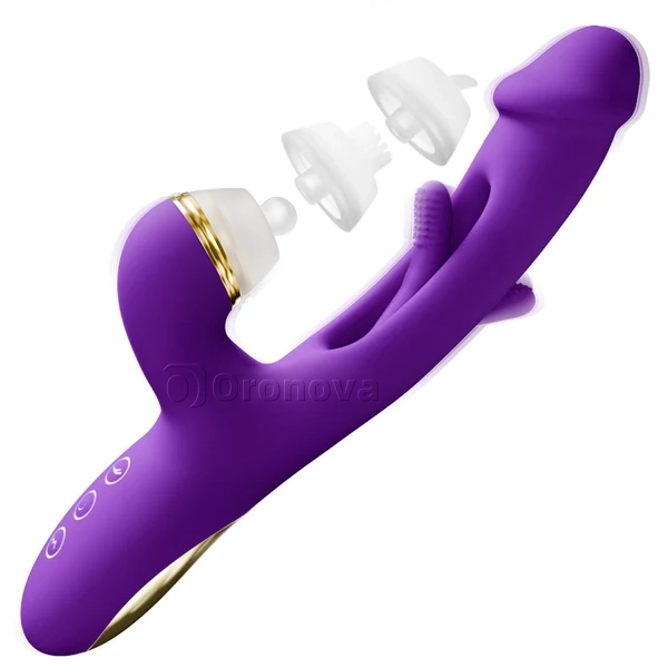 Flapperende G-Spot Vibrator - Verwisselbare Siliconen Hoezen voor Tik-, Kietel- en Likfuncties