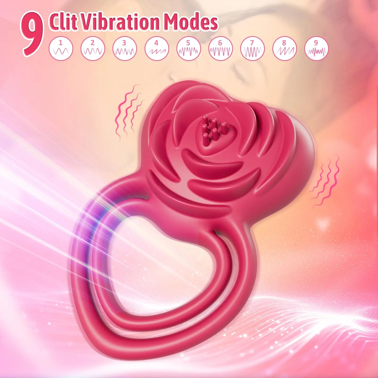 Pleasure-Boosting Vibrating Cock Ring met Rose Stimulation voor Hem & Haar