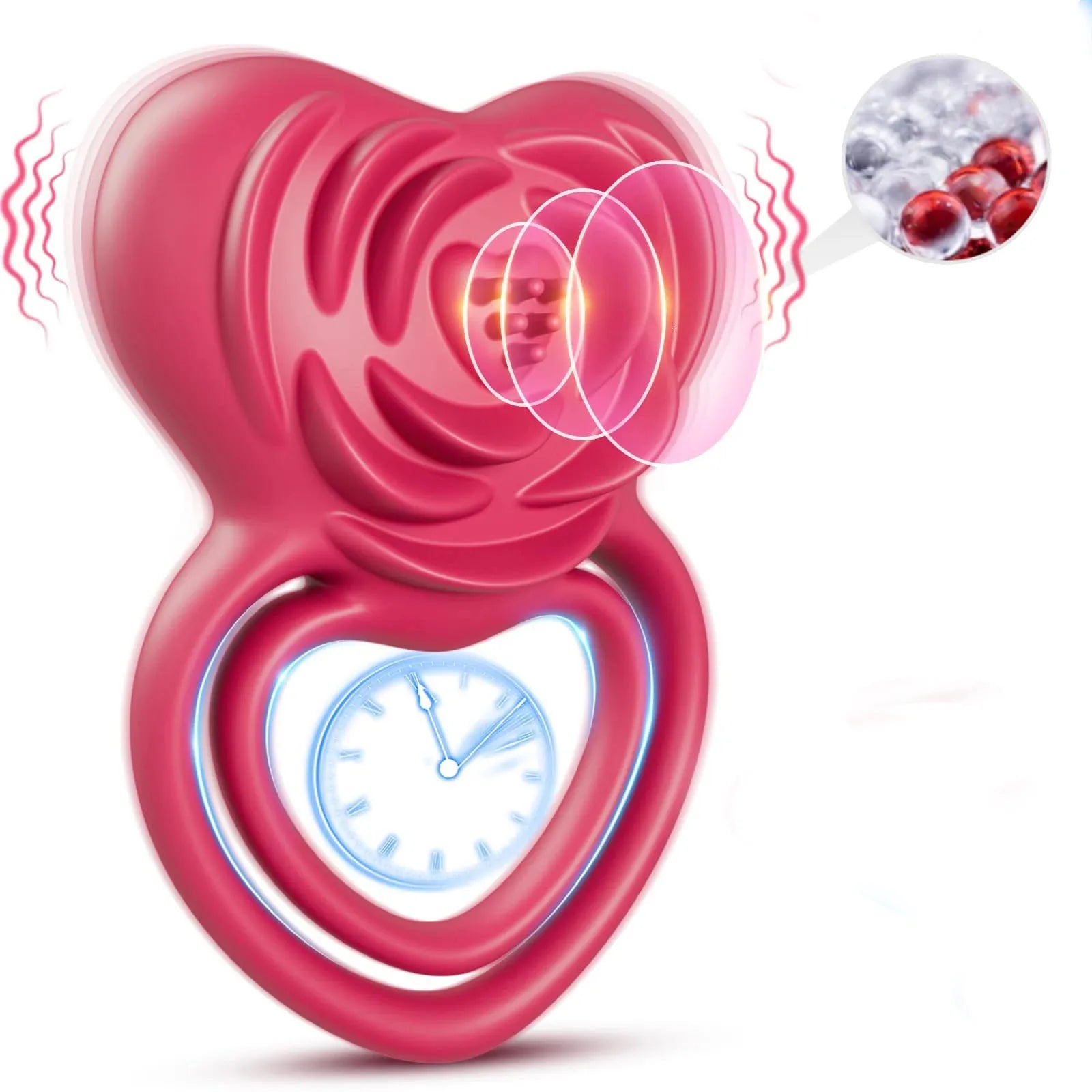 Pleasure-Boosting Vibrating Cock Ring met Rose Stimulation voor Hem & Haar