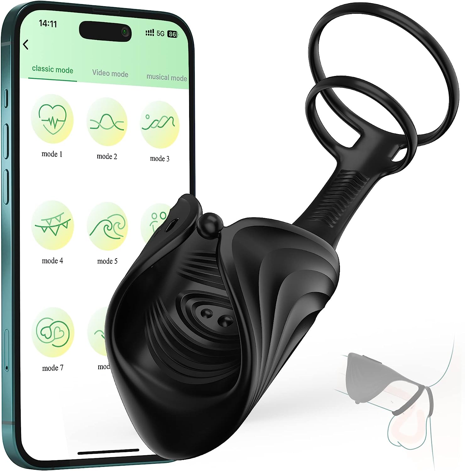 Penis Vibrator Vibrator - App Controlled & Cock Ring
