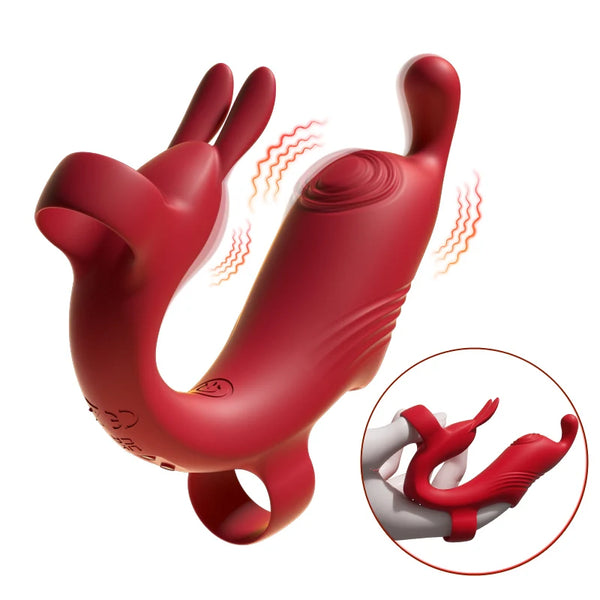 Rabbit Finger Vibrator voor Vrouwen – Clitorale & Tepel Stimulator met G-Spot Massager