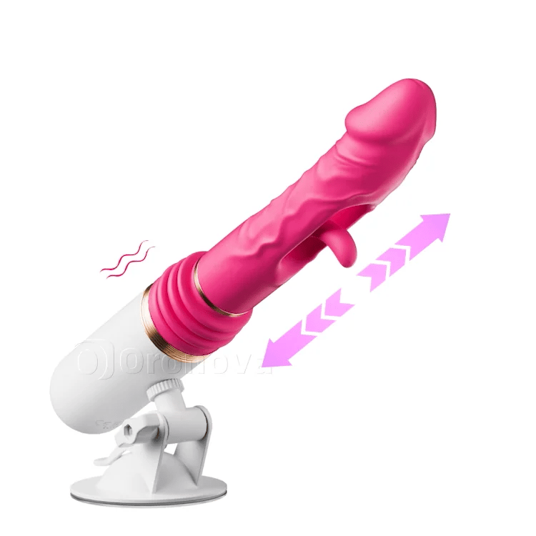 Stotende dildo vibrator met klappende en vibrerende functies