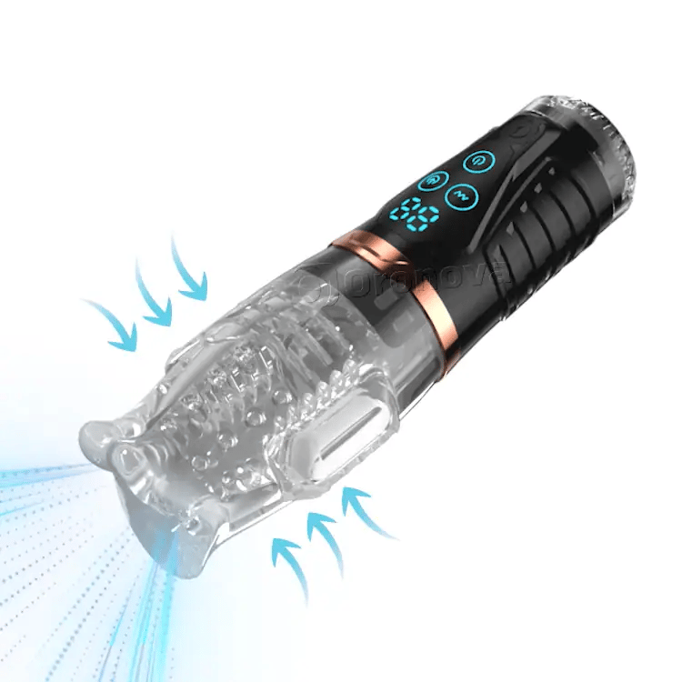 Multifunctionele zuigmasturbator met 10 vibratiepatronen