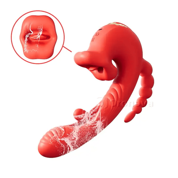 Multi-zone 5-in-1 vibrator met app-bediening – likken, flapperen, zuigen en trillen