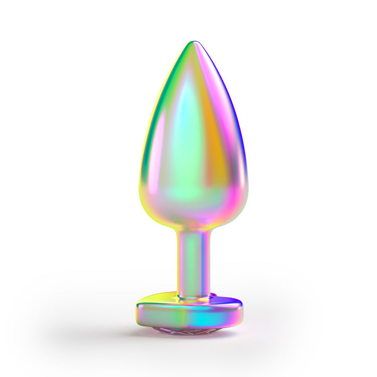 Rainbow edelsteen metalen anale plug set