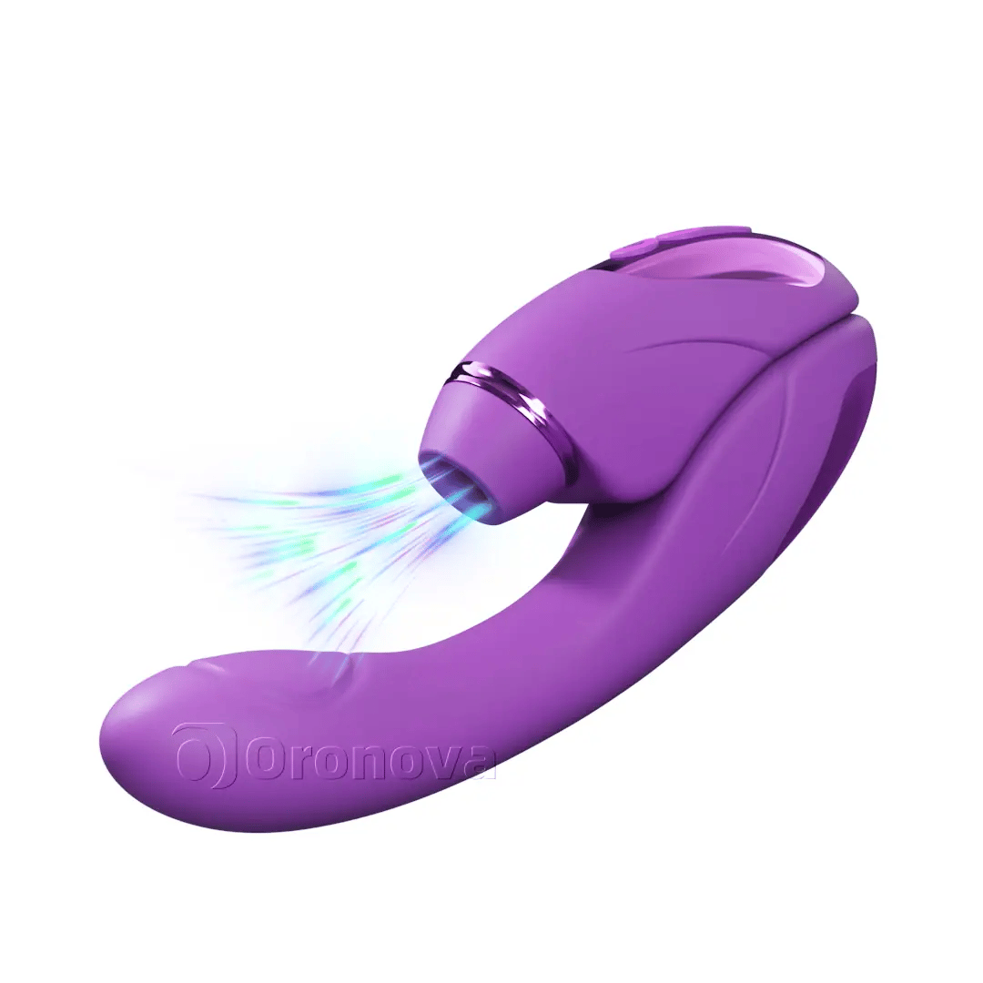 2-in-1 vibrator met dubbele functie, 10 vibratiestanden, 10 tikstanden en 4 verwisselbare opzetstukken