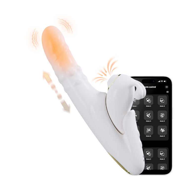 2-in-1 Afneembare Zuig- en Stootvibrator met App-bediening