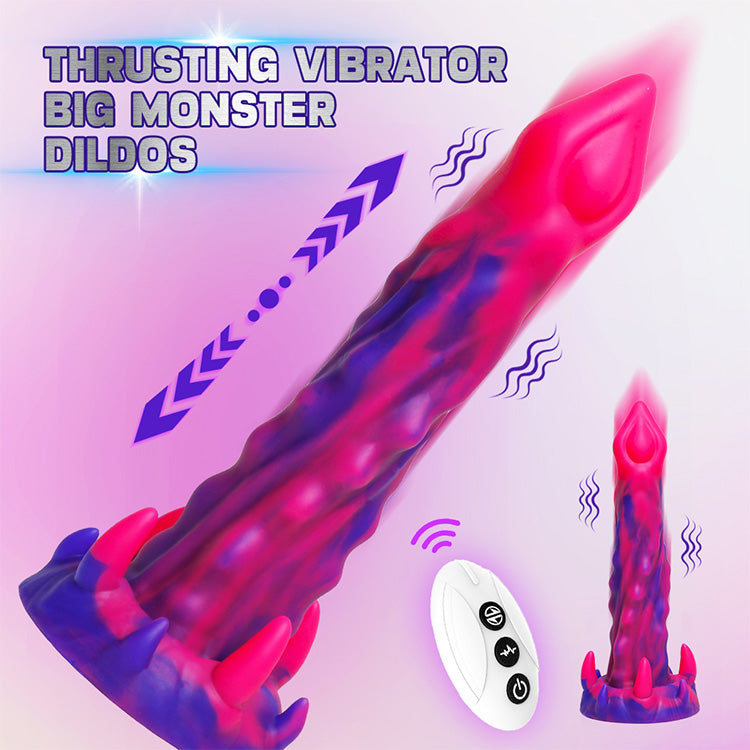 9.25 inches Afstandsbediening Aangedreven Stotende Monster Dildo