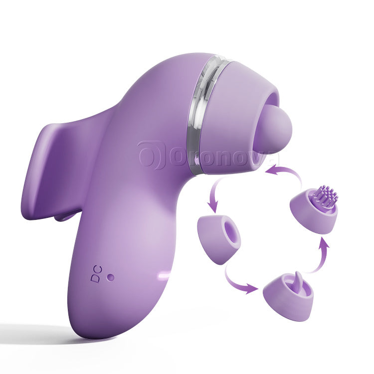 4-in-1 multifunctionele vibrator | Flapperen, likken, borstelen en zuigplezier