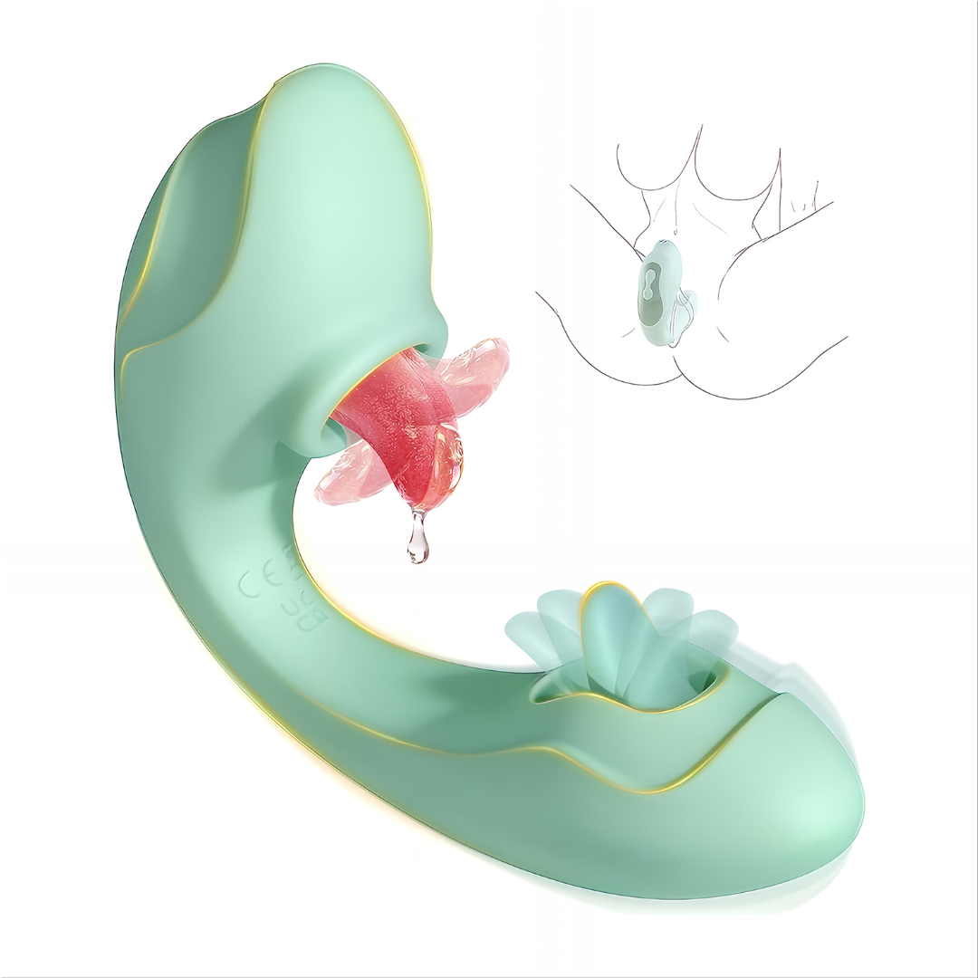 Tong- en tikvibrator 2-in-1 – likkende clitorisstimulatie, 7 lik- en 7 tikstanden