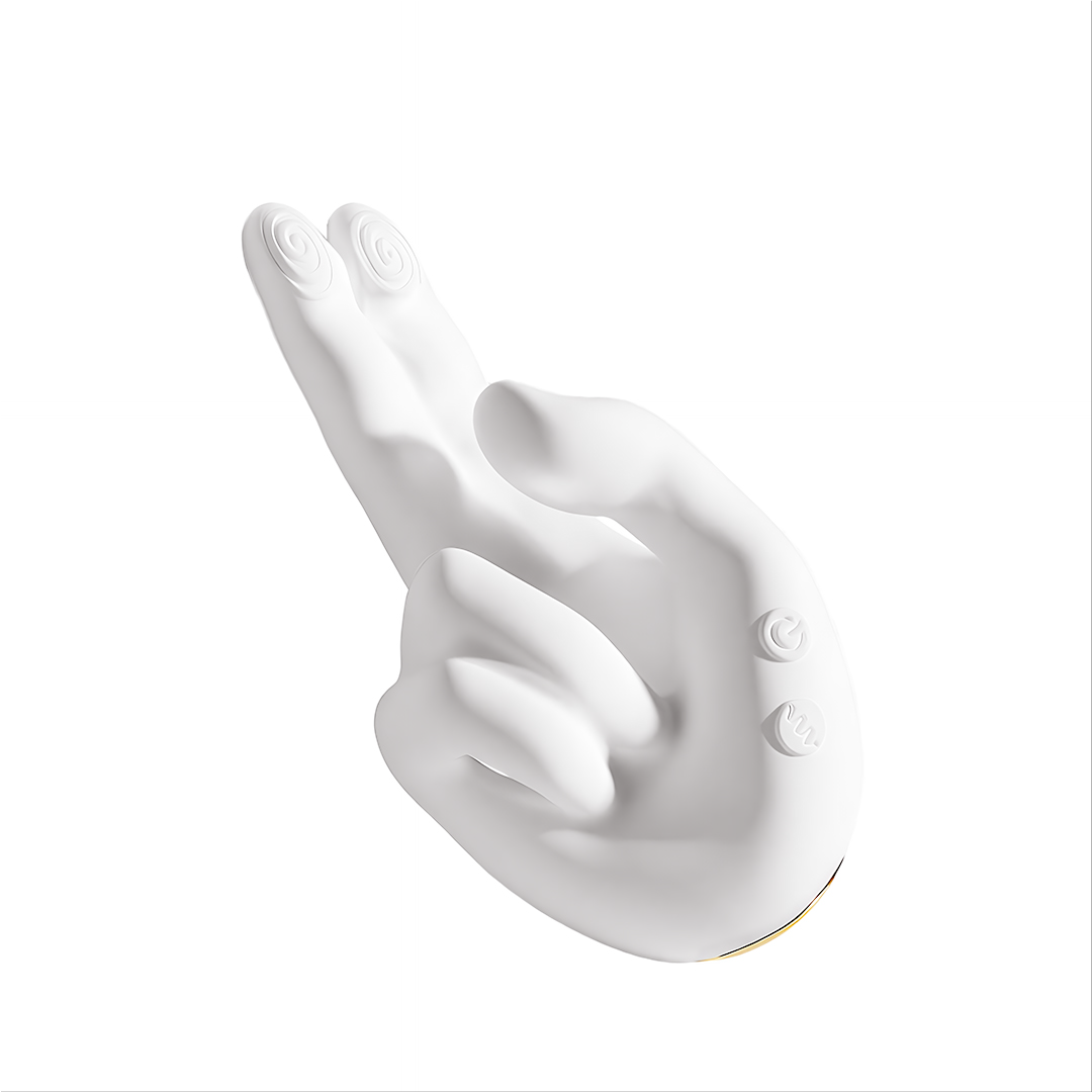 Handvormige verwarmende vibrator–10 vibratiestanden,10 tikpatronen en dubbele vingerstimulatie