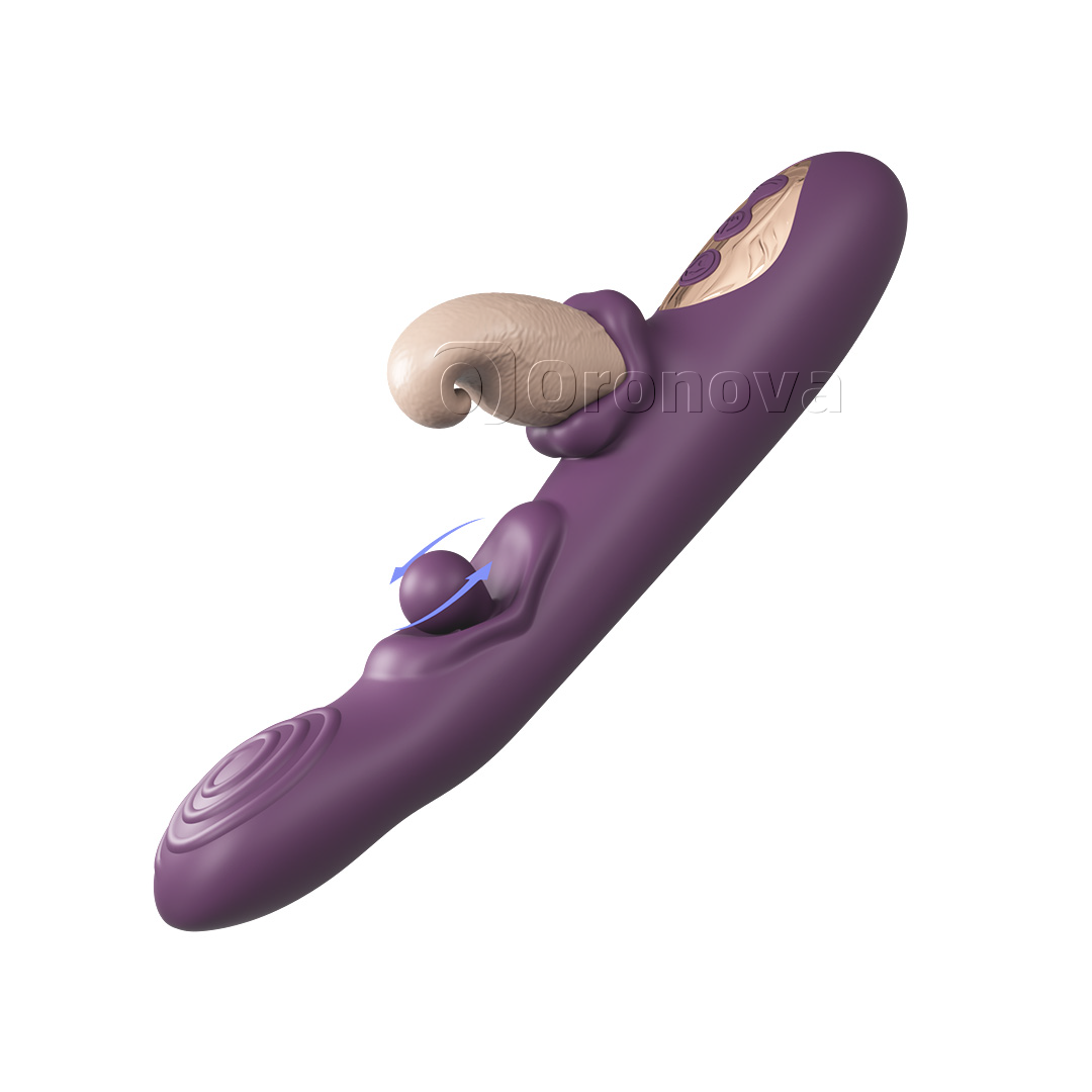 3-in-1 Flexibele vibrator – roterende bal, tikken en vibratie met meerdere standen