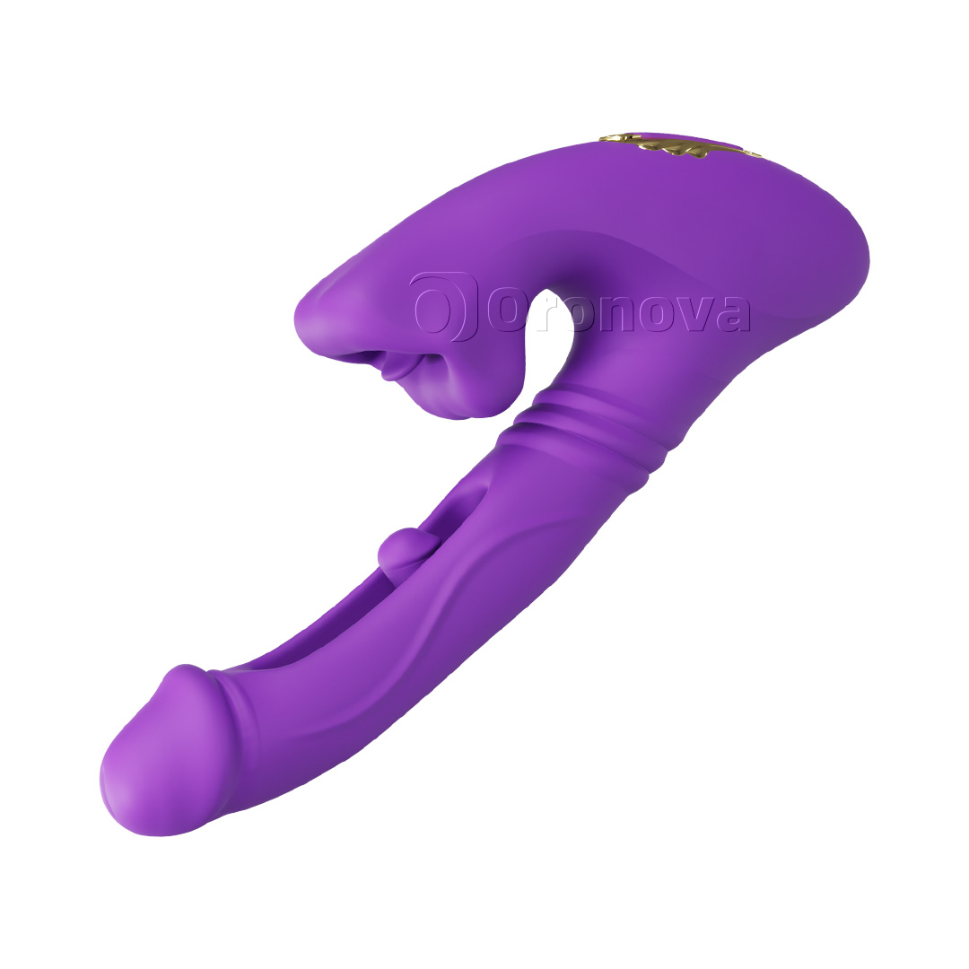 Holle vibrator voor penetratie met vingertopvibratie, kopvibratie en bijt-lipstimulatie