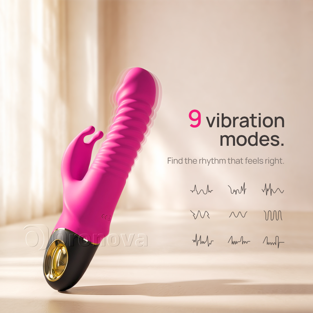 3-in-1-vibrator met stotende en roterende bewegingen, met 9 rotatiestanden. Eindeloze mogelijkheden.