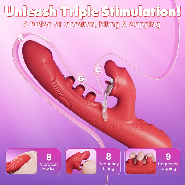 3-in-1 Kus- en Drievoudige-Tik Vibrator – Clitoris- en G-Spot Plezier