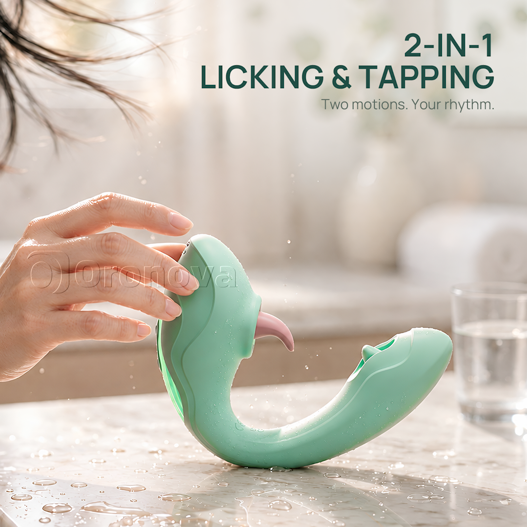Tong- en tikvibrator 2-in-1 – likkende clitorisstimulatie, 7 lik- en 7 tikstanden
