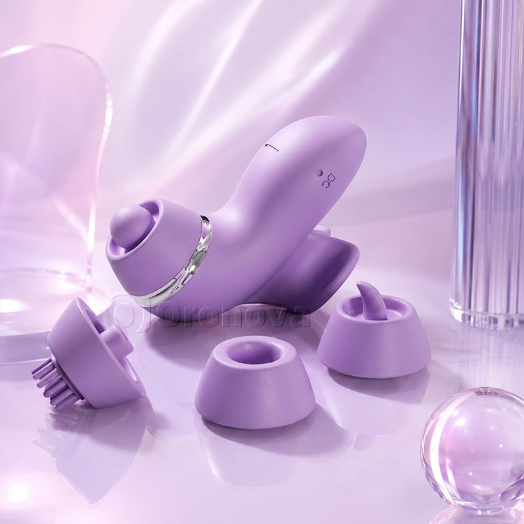 4-in-1 multifunctionele vibrator | Flapperen, likken, borstelen en zuigplezier