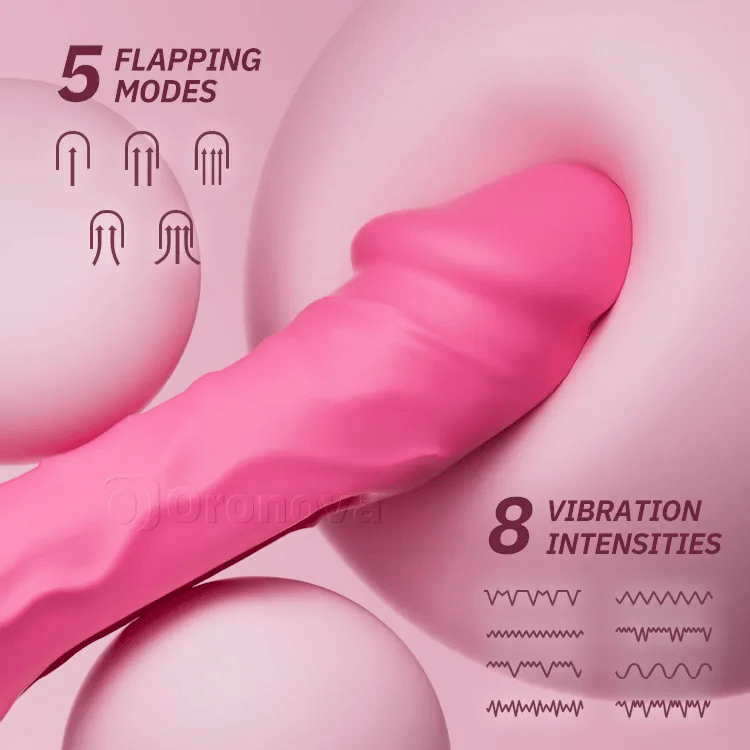 Stotende dildo vibrator met klappende en vibrerende functies