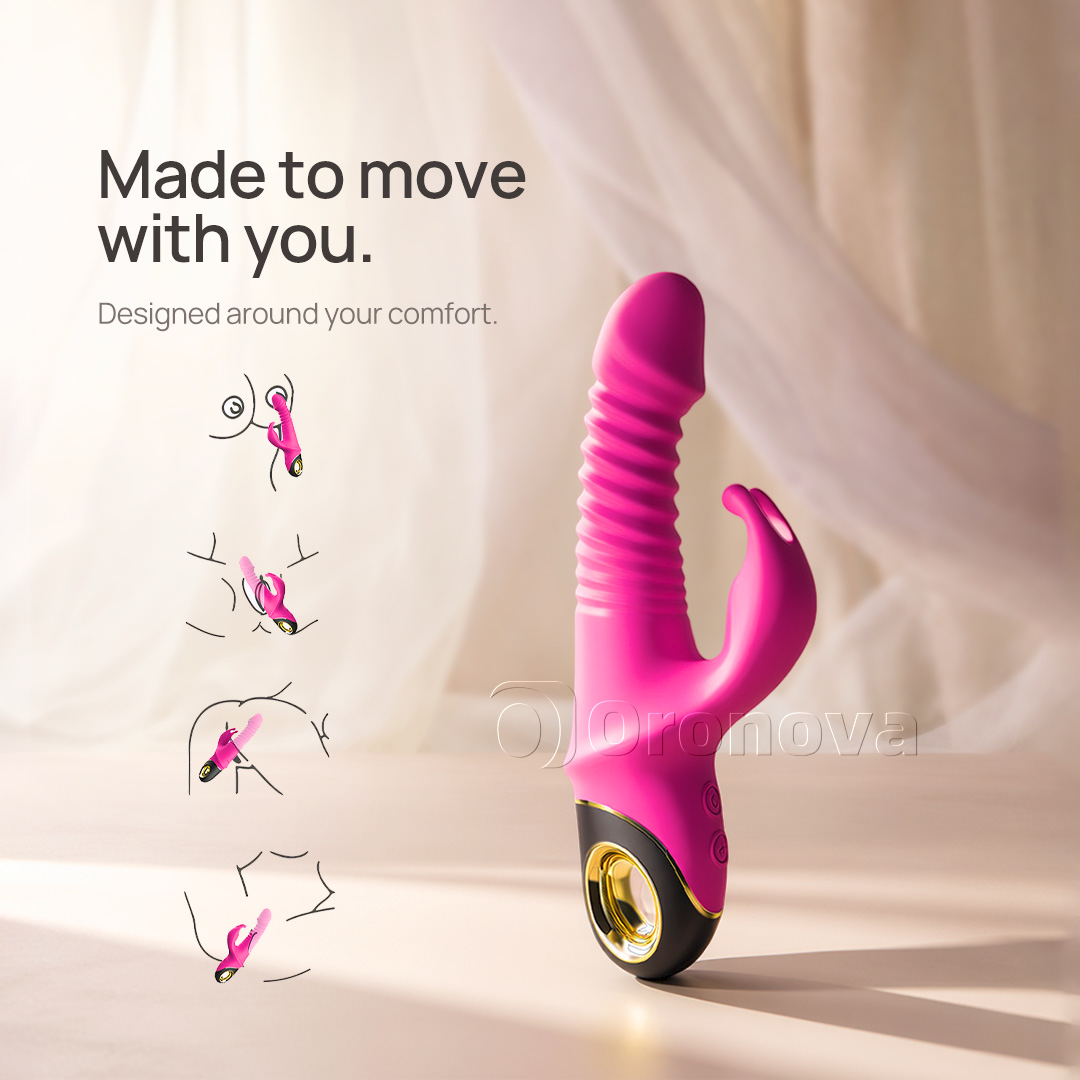 3-in-1-vibrator met stotende en roterende bewegingen, met 9 rotatiestanden. Eindeloze mogelijkheden.