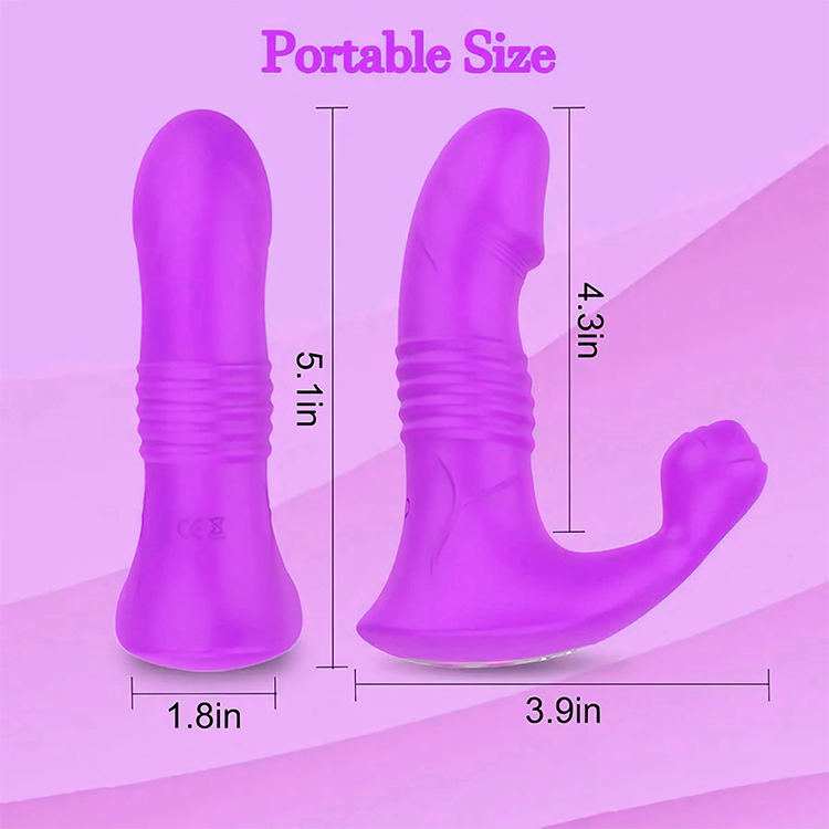 App-gestuurde stotende realistische vibrator met vibratie