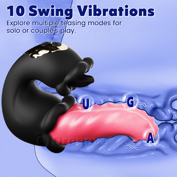 Dual Rose vibrator met stoterige schacht en likkende tong