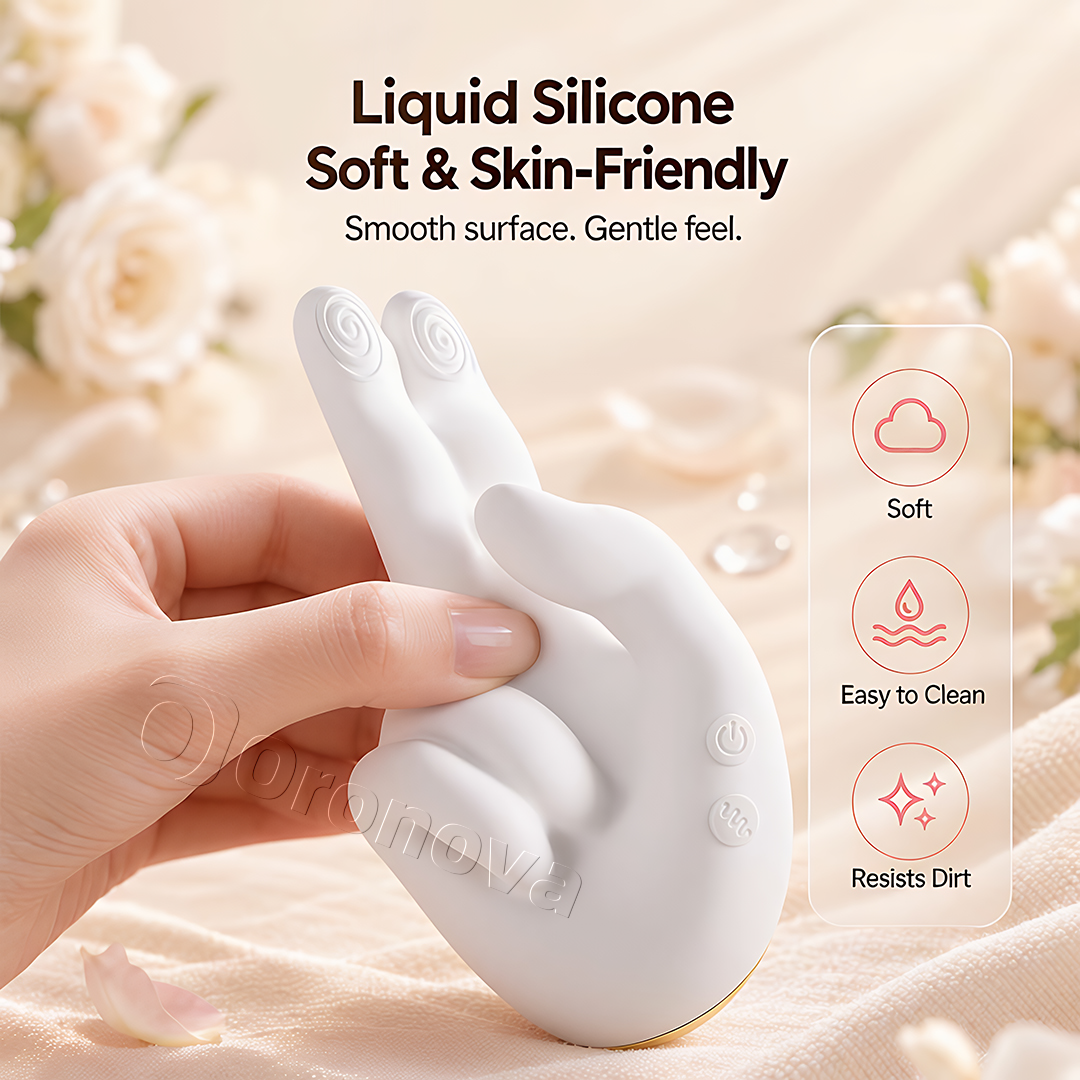 Handvormige verwarmende vibrator–10 vibratiestanden,10 tikpatronen en dubbele vingerstimulatie