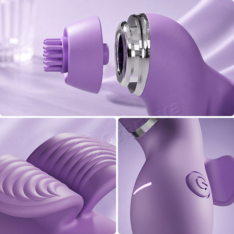 4-in-1 multifunctionele vibrator | Flapperen, likken, borstelen en zuigplezier