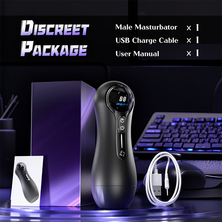 Automatische mannelijke masturbator – 4 zuigmodi, 9 vibraties, LED-display