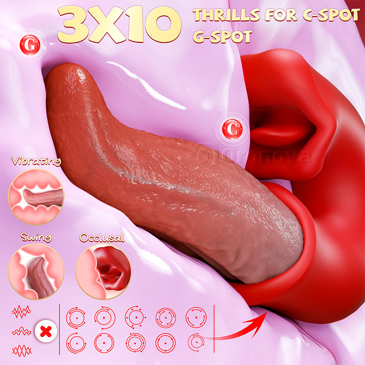 3-in-1 Dildo Vibrator – Roze Speeltje met G-Spot, Clitoris & Tong Actie