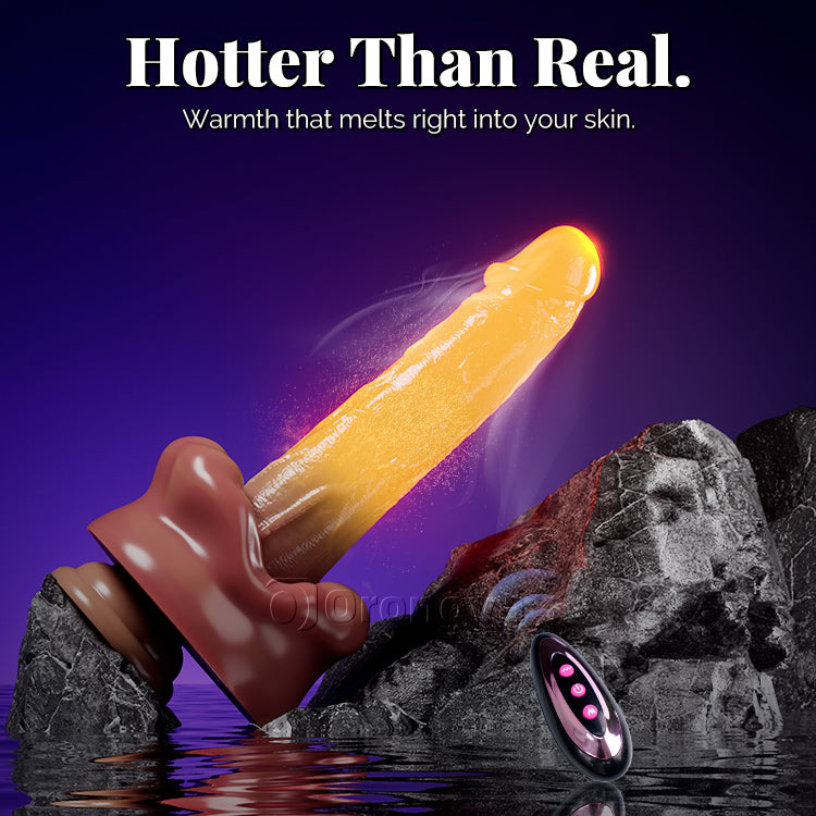 9-Inch mond vibrerende dildo met warmte & afstandsbediening