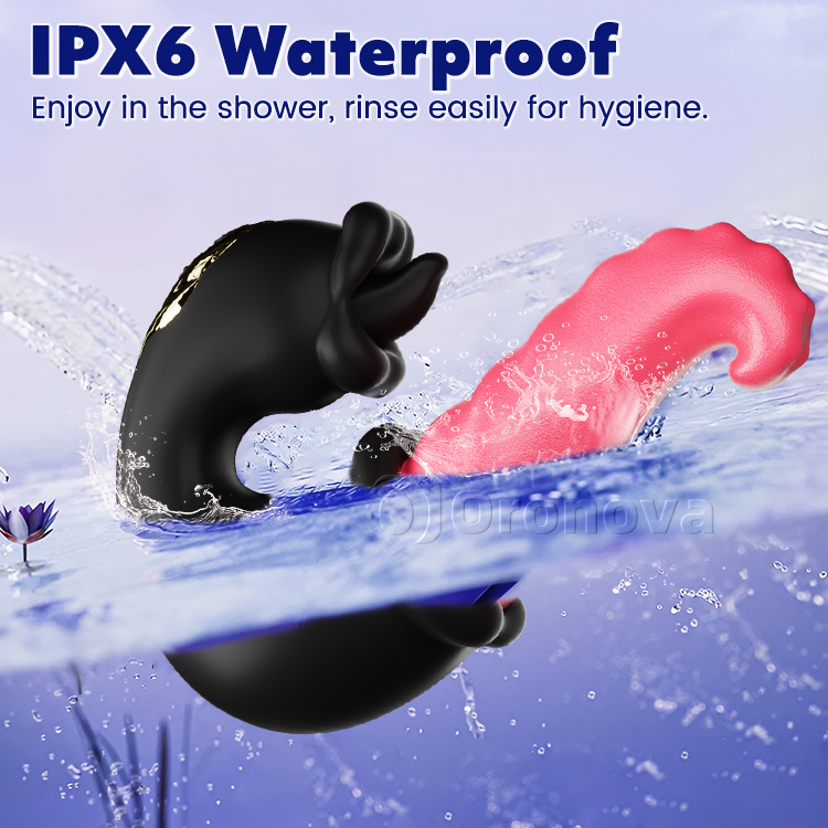 Dual Rose vibrator met stoterige schacht en likkende tong