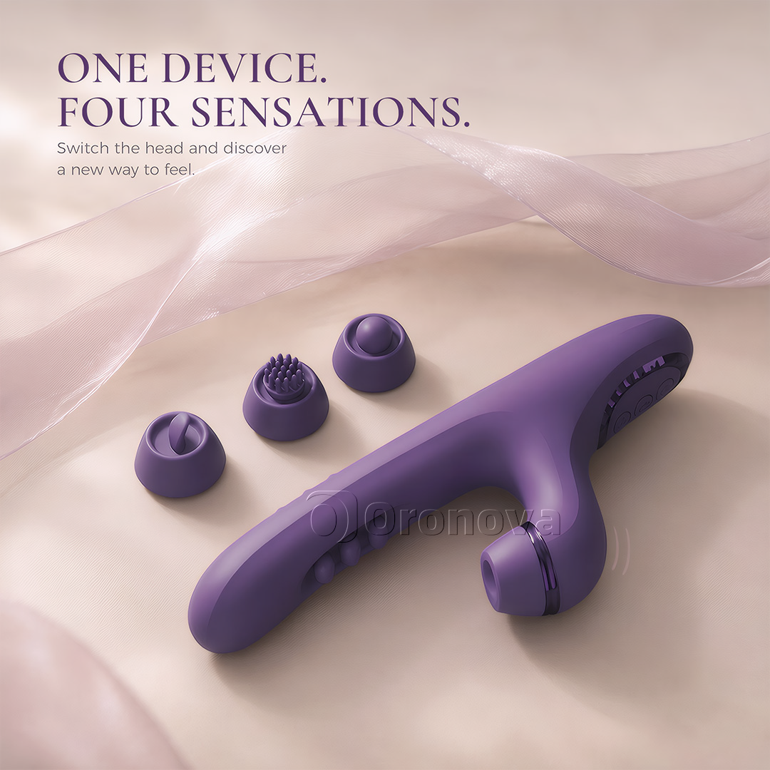 3-in-1 multifunctionele massageapparaat | 30 standen en 4 verwisselbare opzetstukken