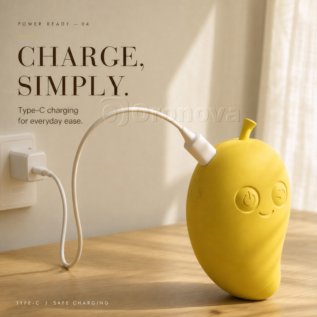 Mango- en bananengeur 2-in-1 Bluetooth-vibrator met dubbele stimulatie, zuigen en tikken