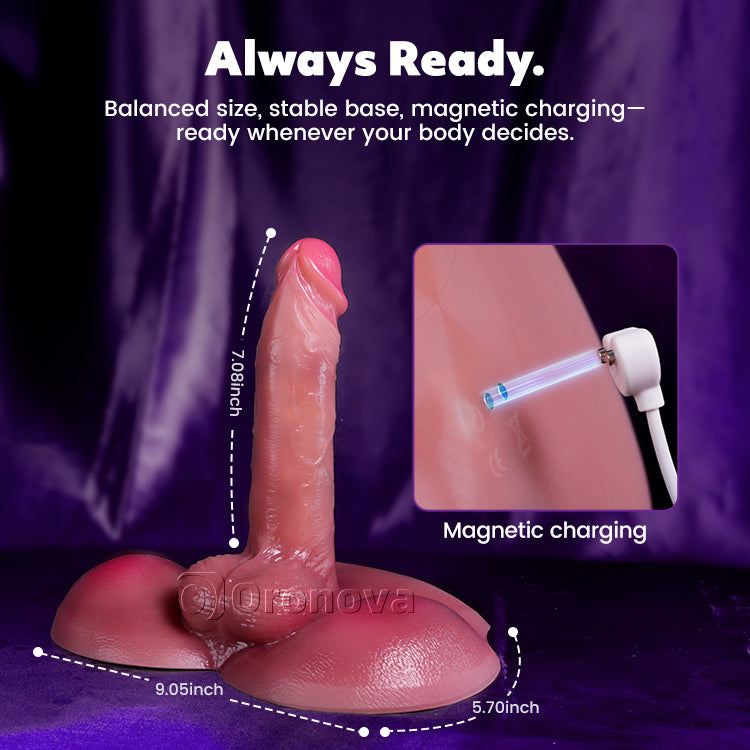 7-inch trillende verwarmde dildo – afstandsbediening