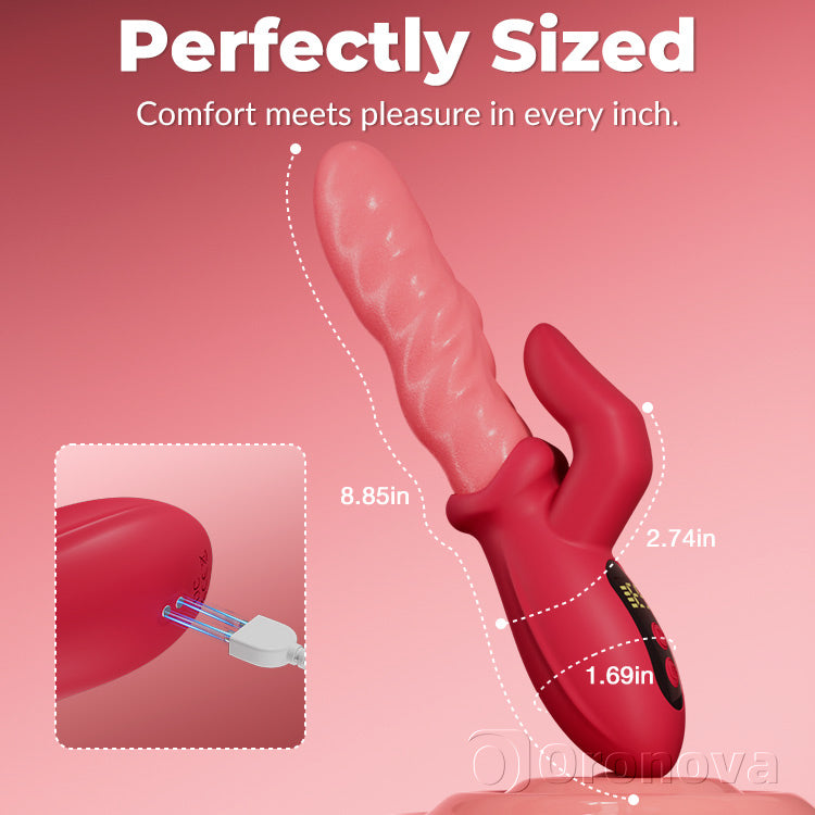 Peristaltische duwende vibrator – draaiend, clitorisstimulatie, waterdicht
