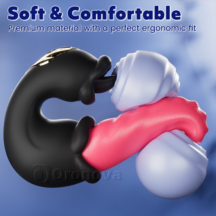 Dual Rose vibrator met stoterige schacht en likkende tong