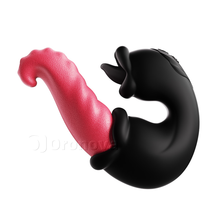 Dual Rose vibrator met stoterige schacht en likkende tong