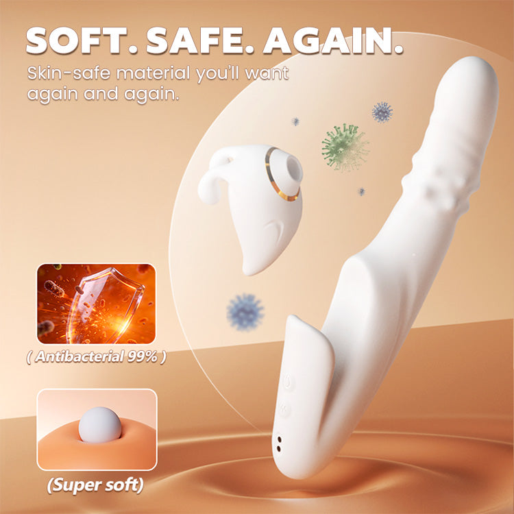 2-in-1 Afneembare Zuig- en Stootvibrator met App-bediening