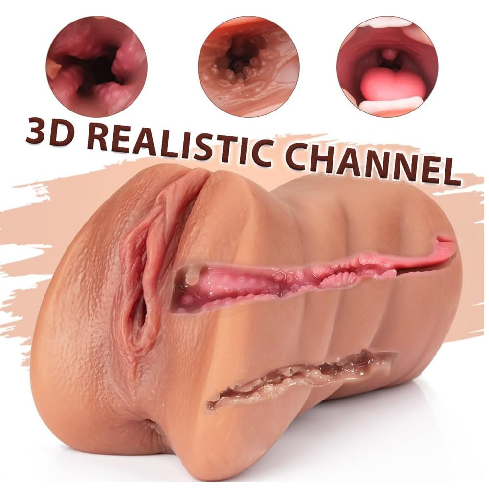 6.9 Inch Realistische Pocket Pussy Vleeskleurige 3-in-1 Mannen Masturbator
