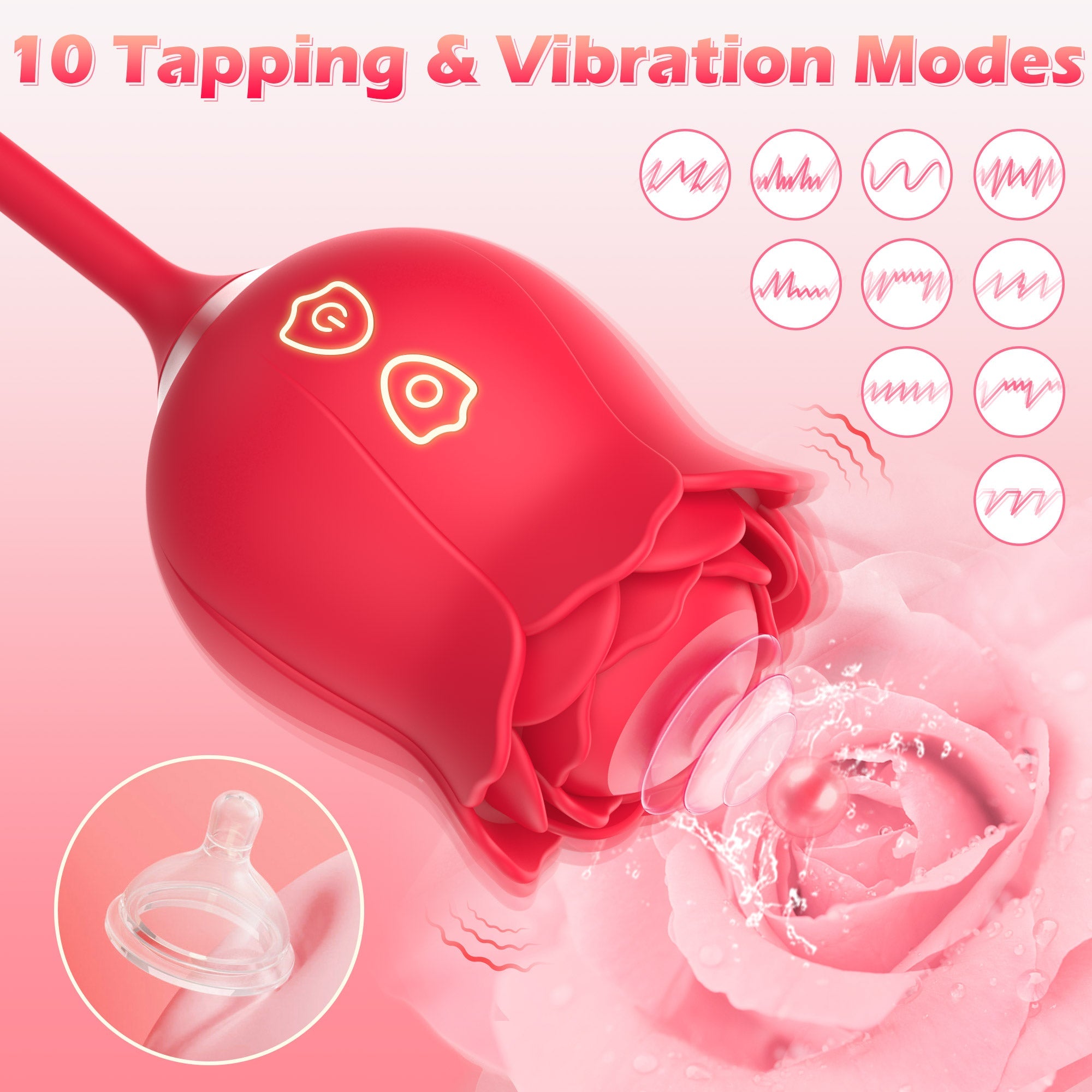 Rozen Stotende Vibrator - Zuigen & Trillen