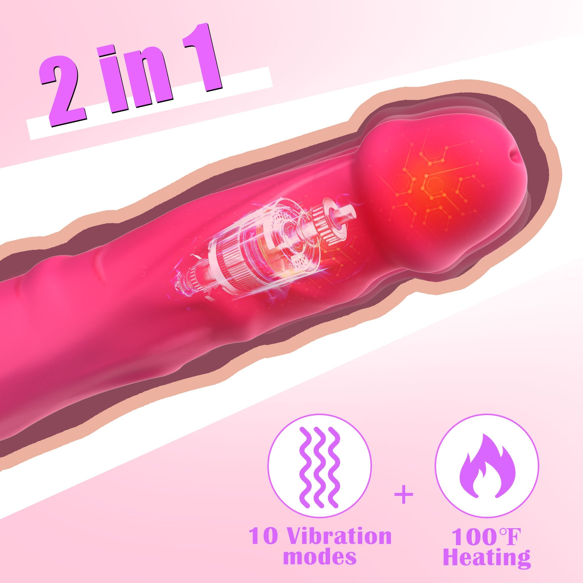 Dildo G-spot Vibrator - Stotend & Verwarmend