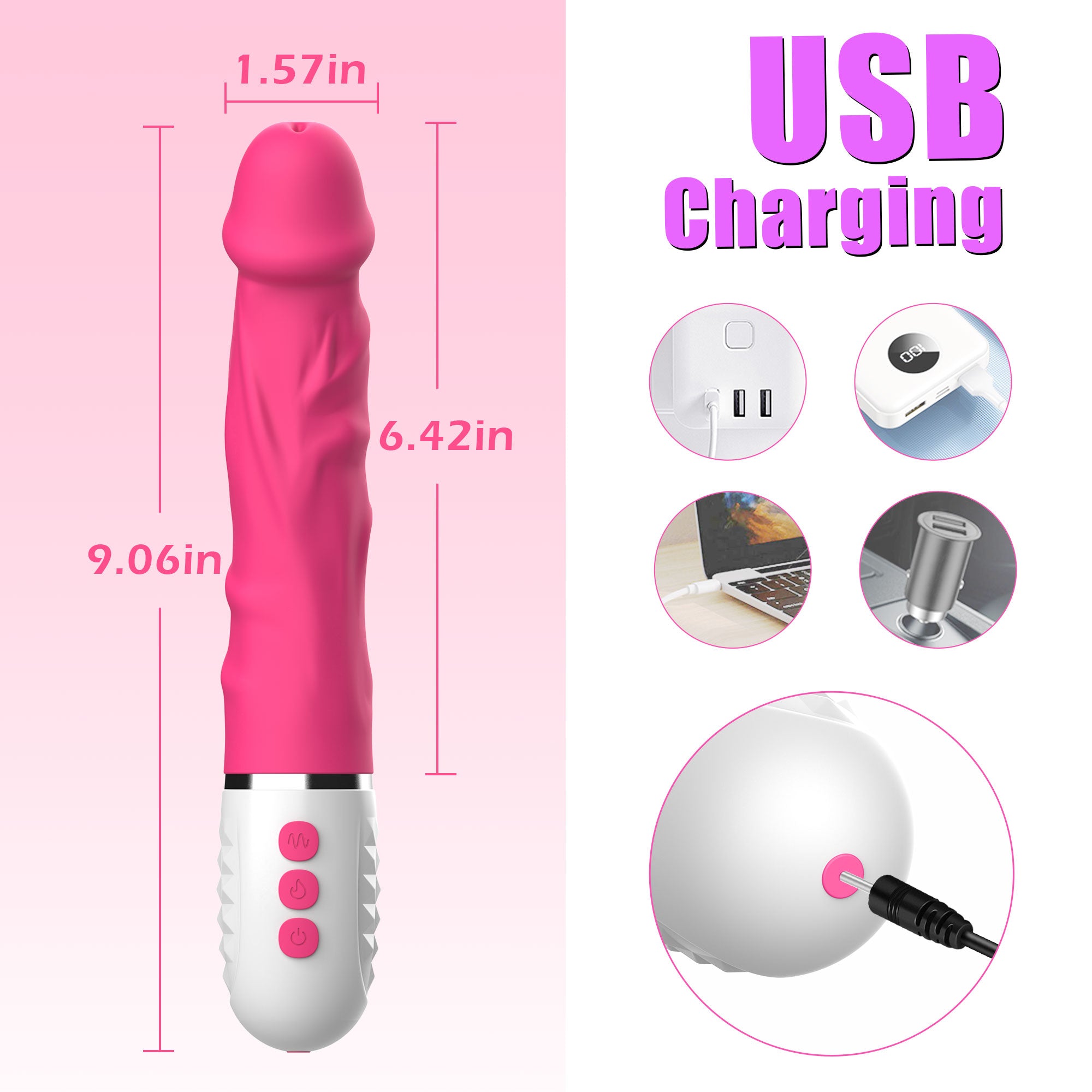 Dildo G-spot Vibrator - Stotend & Verwarmend