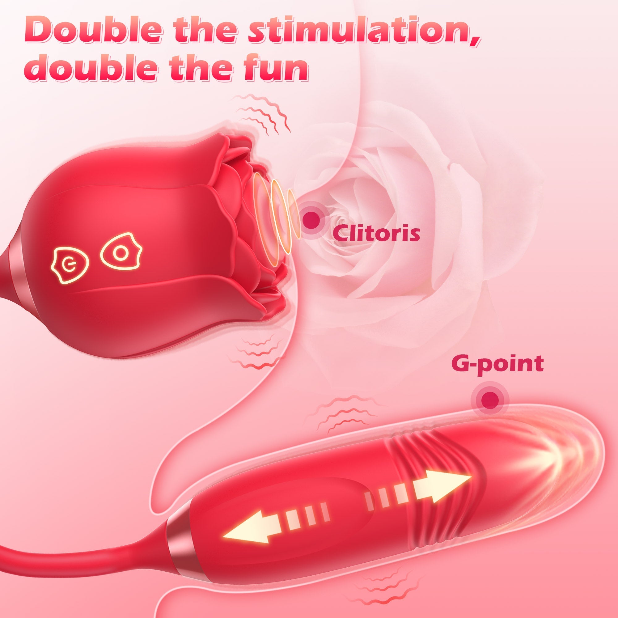 Rozen Stotende Vibrator - Zuigen & Trillen