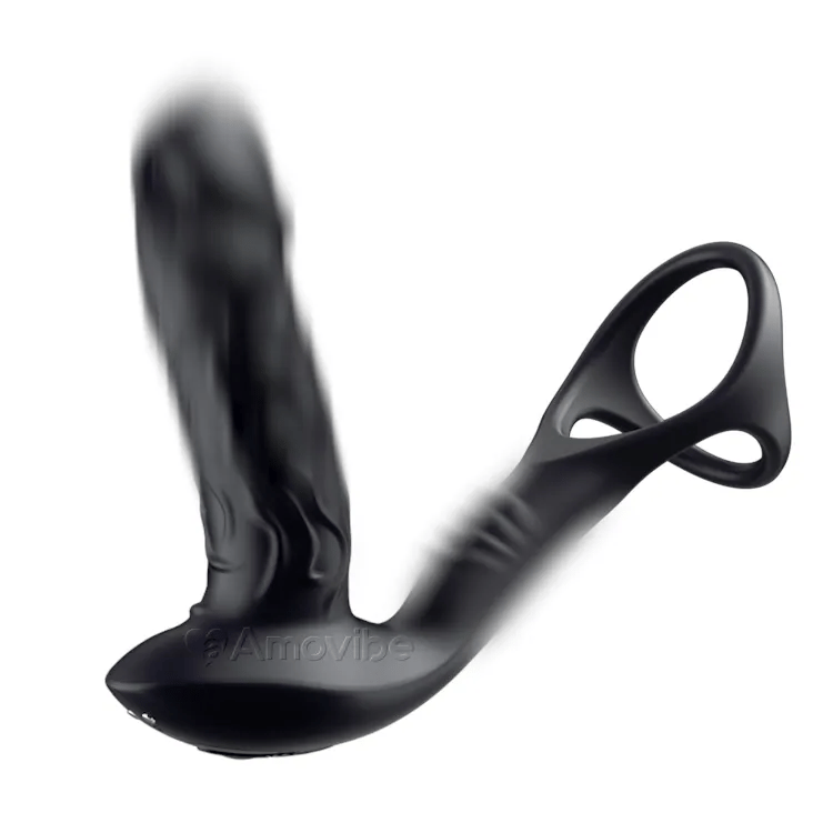 Wiggling Anale Dildo Massager - Vibratie & Cock Ring
