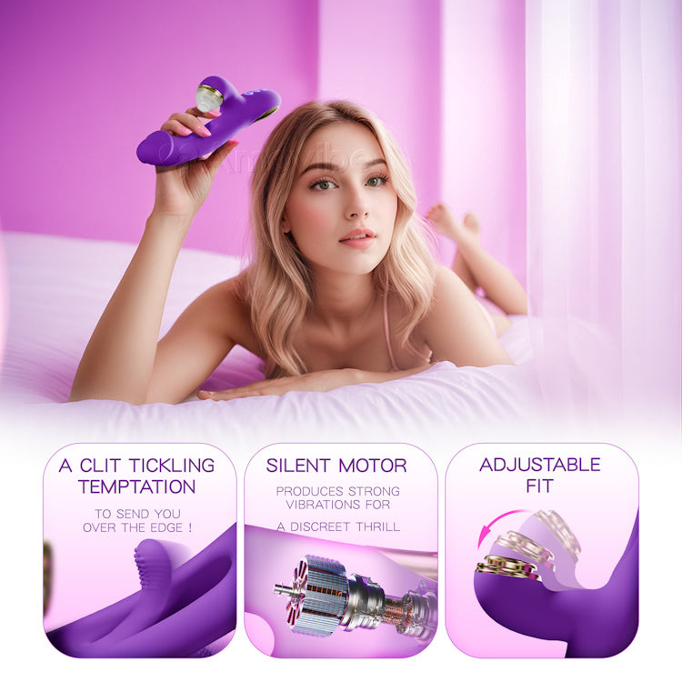 Flapperende G-Spot Vibrator - Verwisselbare Siliconen Hoezen voor Tik-, Kietel- en Likfuncties